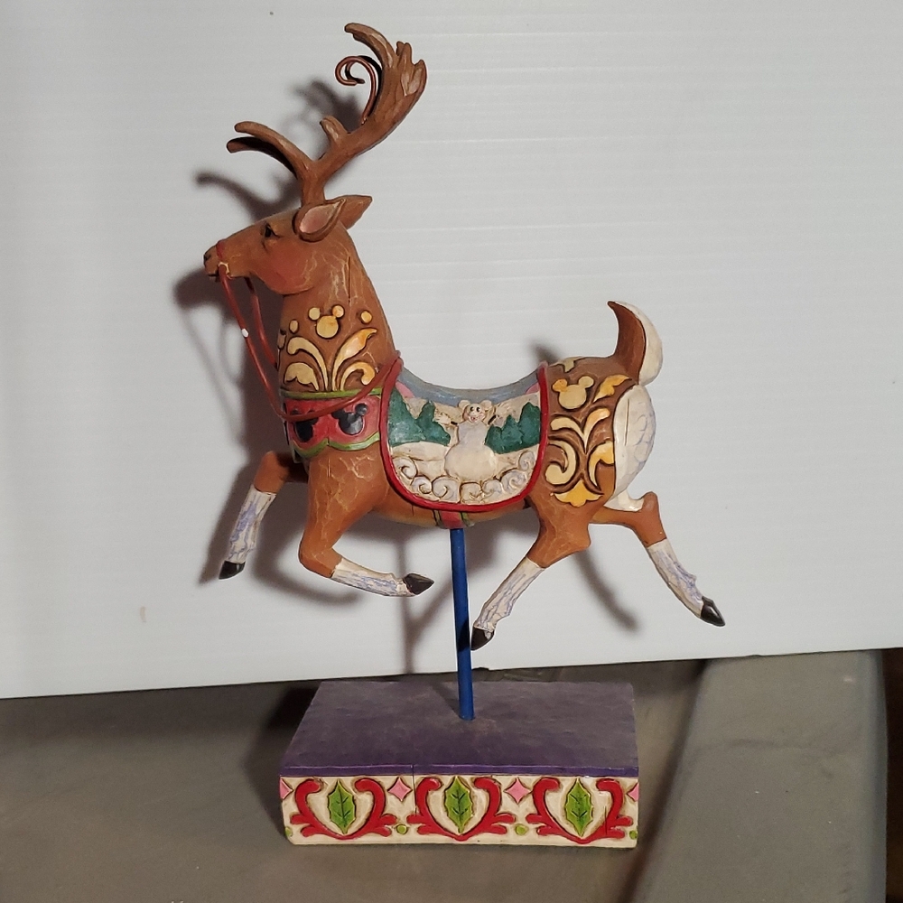 Disney Jim Shore Colorful Reindeer Figurine